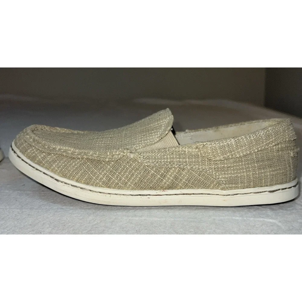 Dockers Men Slip On Pavilion Tan Beige Sz 9 Boat Shoe Canvas 90-27862